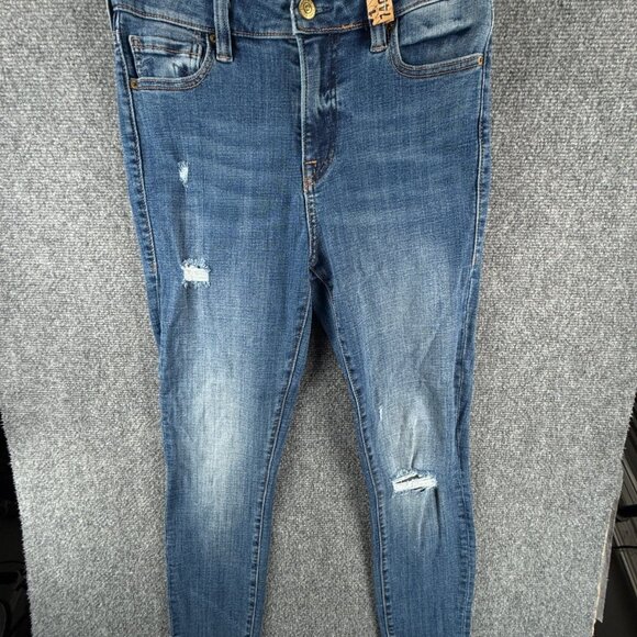True Religion Halle Mid Rise Super Skinny Jeans Stretch Size 28x27.5 Blue Urban - Picture 1 of 15
